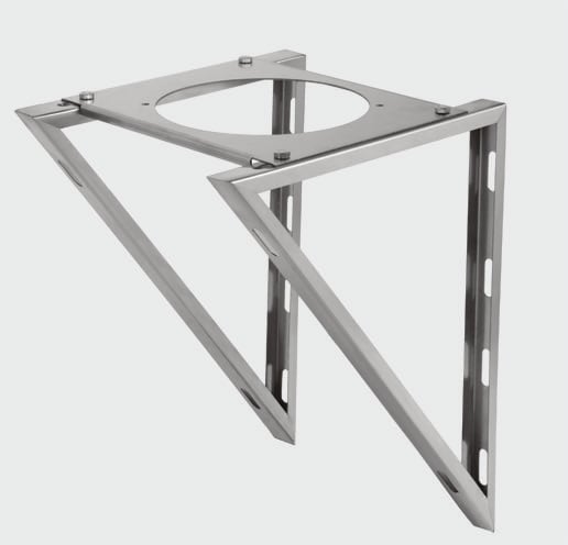 Stovax Professional XQ 8″ Base & Intermediate wall support plate & wall brackets in Stainless Steel