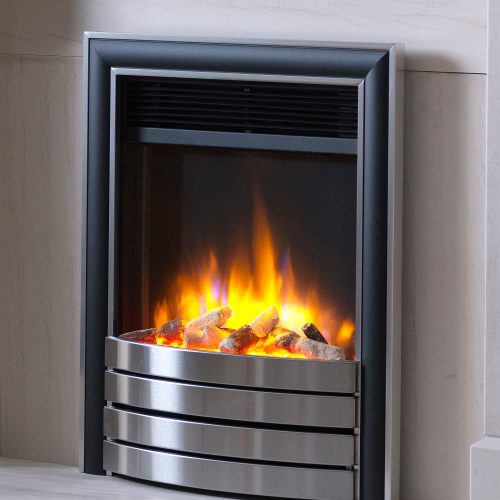 Ecoflame Electric Fire in Satin/Black with Elite Fascia