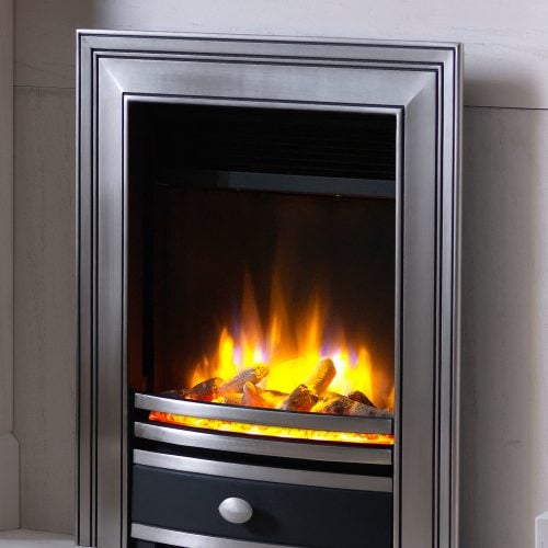 Ecoflame Electric Fire with Cast Square Fascia in Pewter