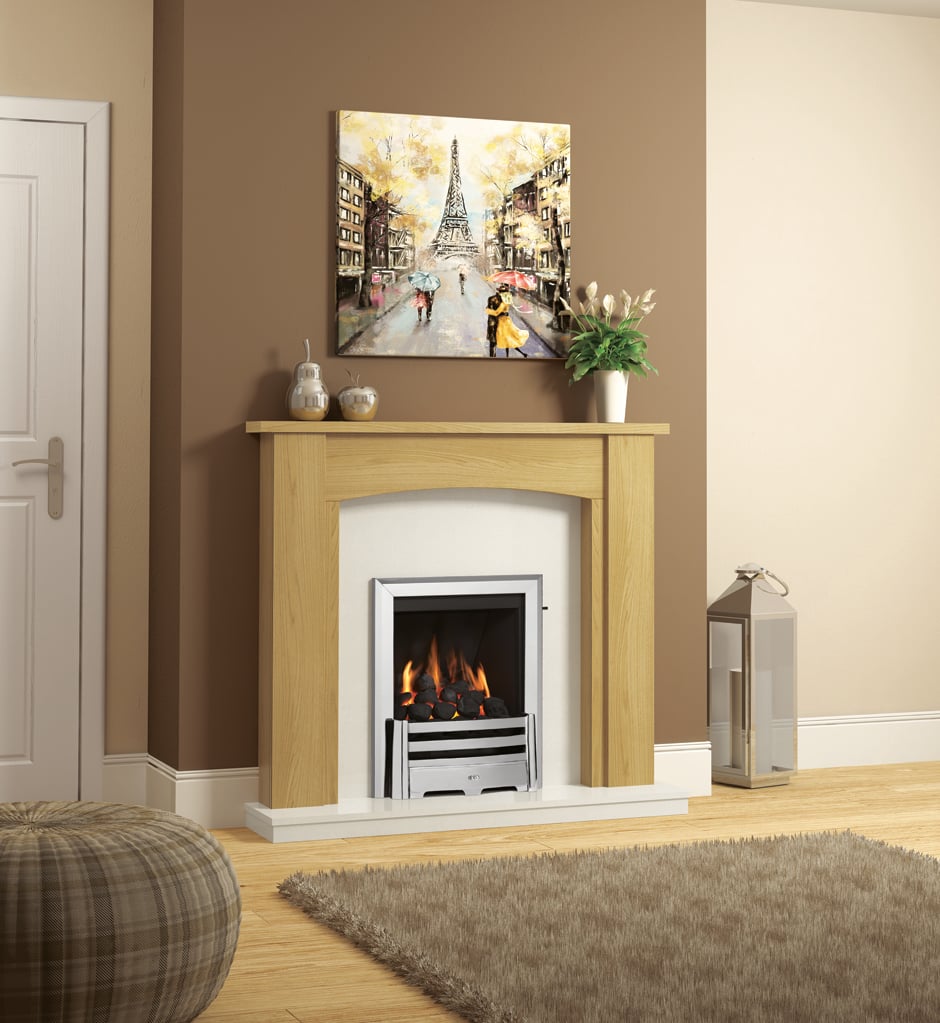 48″ Ambleton Timber Surround in  Natural Oak with a 45mm Rebate