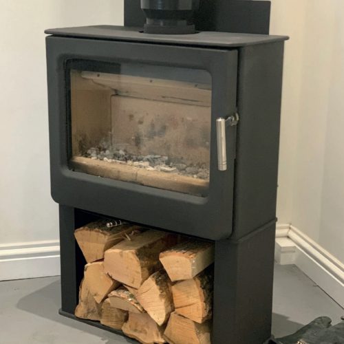 Mendip Ashcott Wide Wood Burning Stove with Log Store