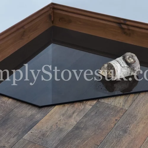 Smoked Clipped Corner Square Glass Hearth / Floor Plate