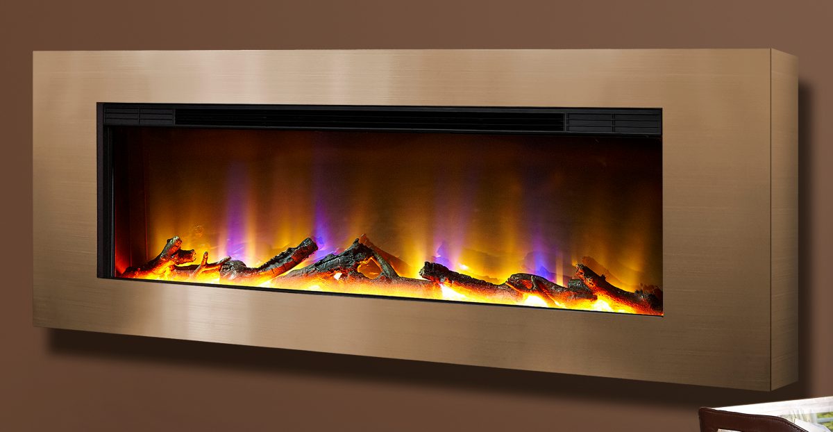 Celsi Electriflame VR Basilica 40″ Wall Mounted Electric Fire in Champagne
