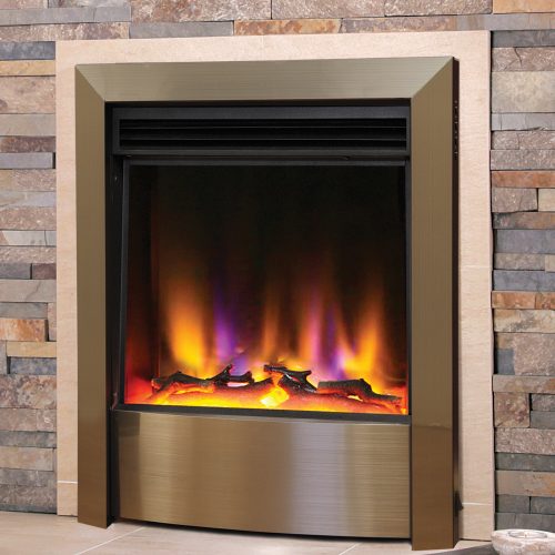 Celsi Electriflame VR Hearth Mounted Contemporary Electric Fire in Champagne