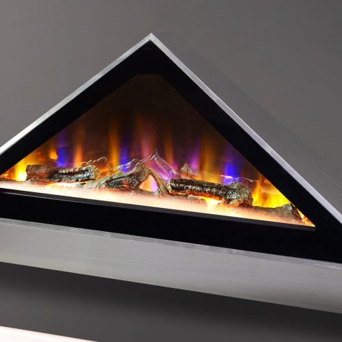 Celsi Electriflame VR Louvre Wall Mounted Electric Fire in Silver