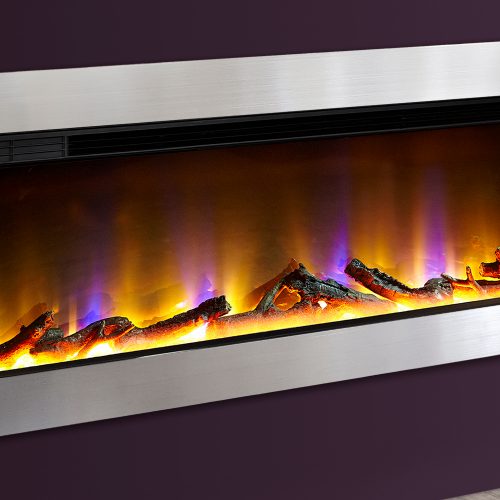 Celsi Electriflame VR Metz 40" Wall Inset Electric Fire in Silver