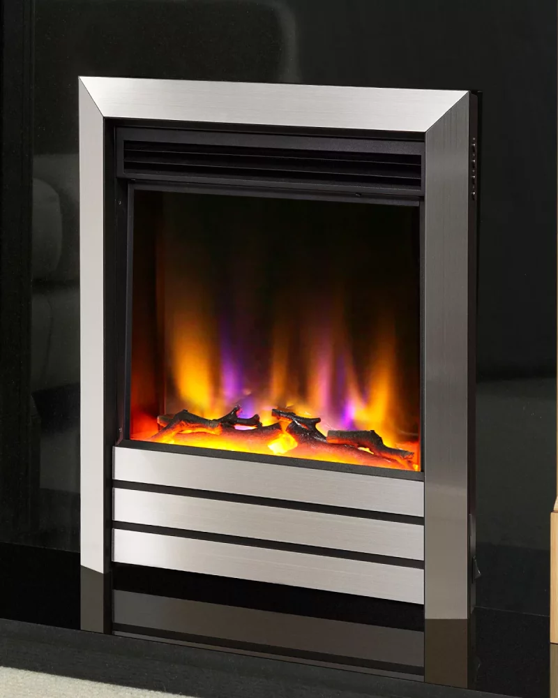 Celsi Electriflame VR Hearth Mounted Parrilla Electric Fire in Silver
