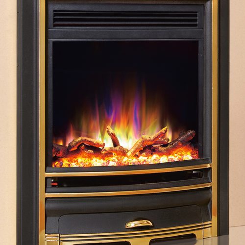 Celsi Electriflame XD Hearth Mounted Arcadia Electric Fire in Gold