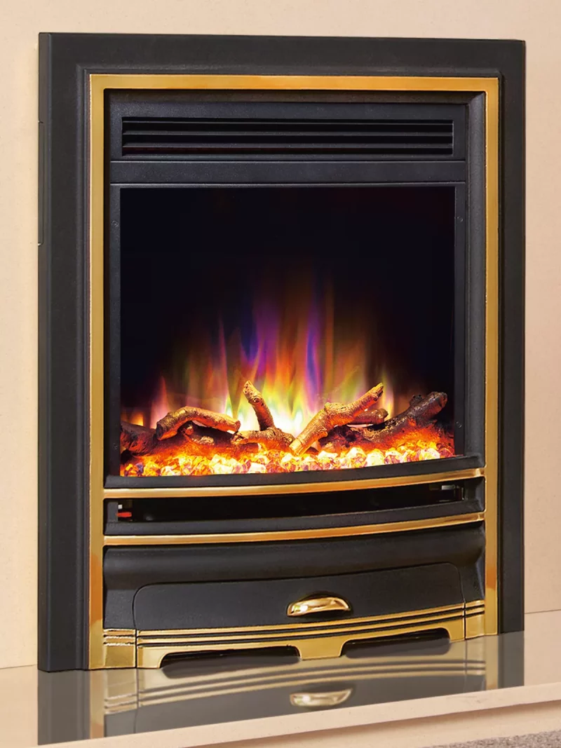 Celsi Electriflame XD Hearth Mounted Arcadia Electric Fire in Gold