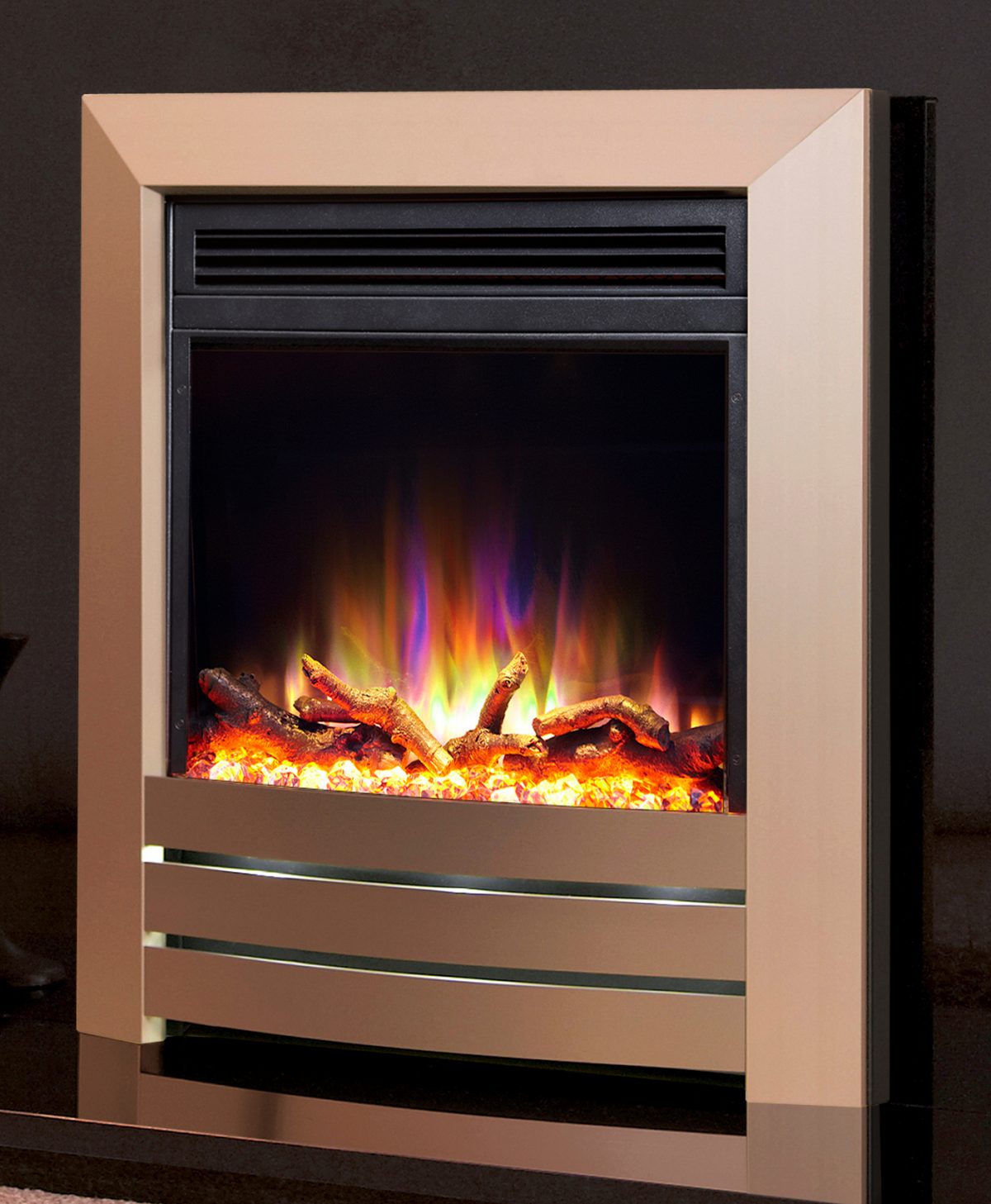 Celsi Electriflame XD Hearth Mounted Camber Electric Fire in Champagne