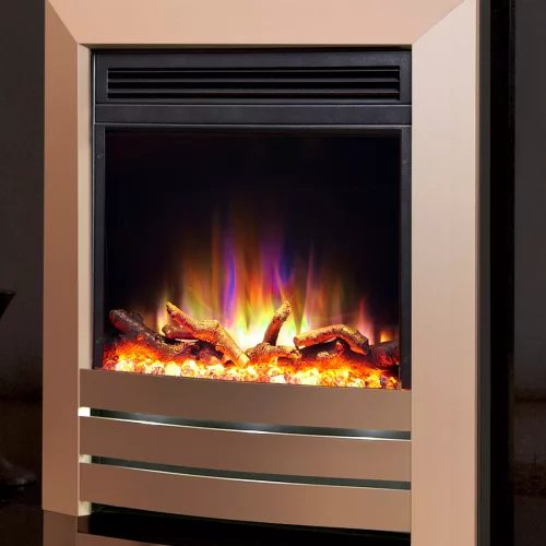 Celsi Electriflame XD Hearth Mounted Camber Electric Fire in Champagne