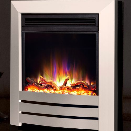 Celsi Electriflame XD Hearth Mounted Camber Electric Fire in Silver