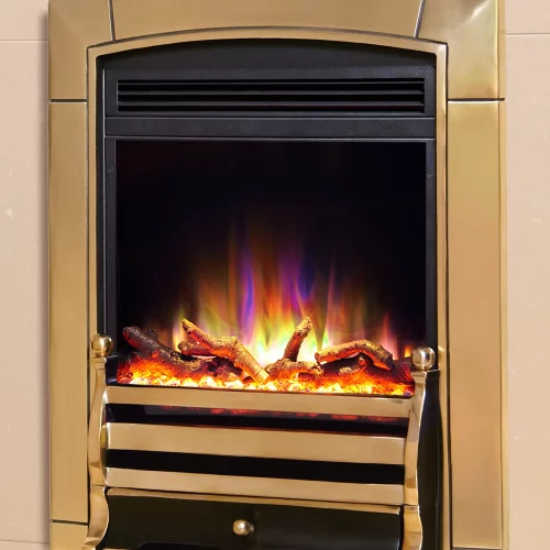 Celsi Electriflame XD Hearth Mounted Caress Electric Fire in Brass