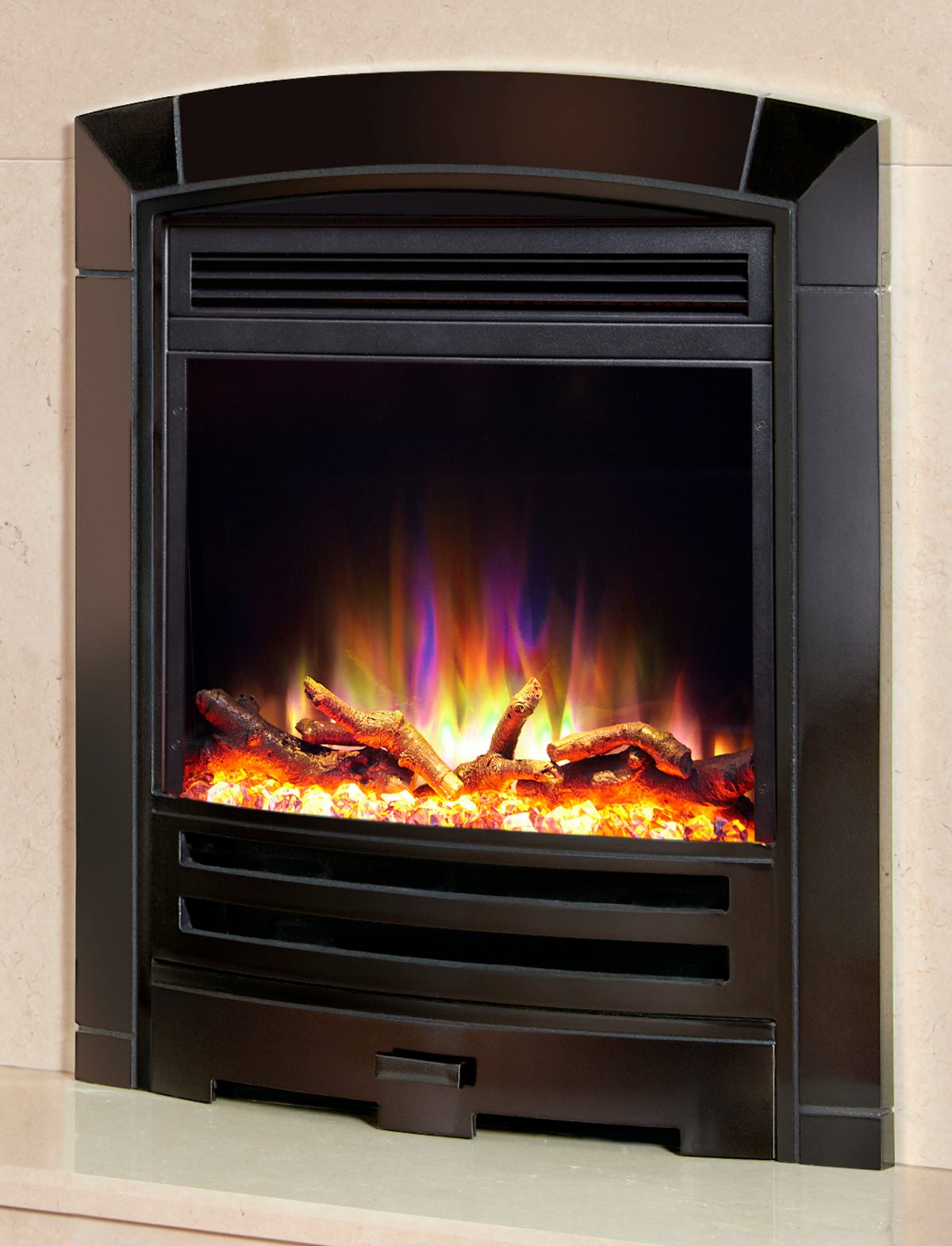 Celsi Electriflame XD Hearth Mounted Decadence Electric Fire in Black Nickel