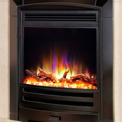 Celsi Electriflame XD Hearth Mounted Decadence Electric Fire in Black Nickel