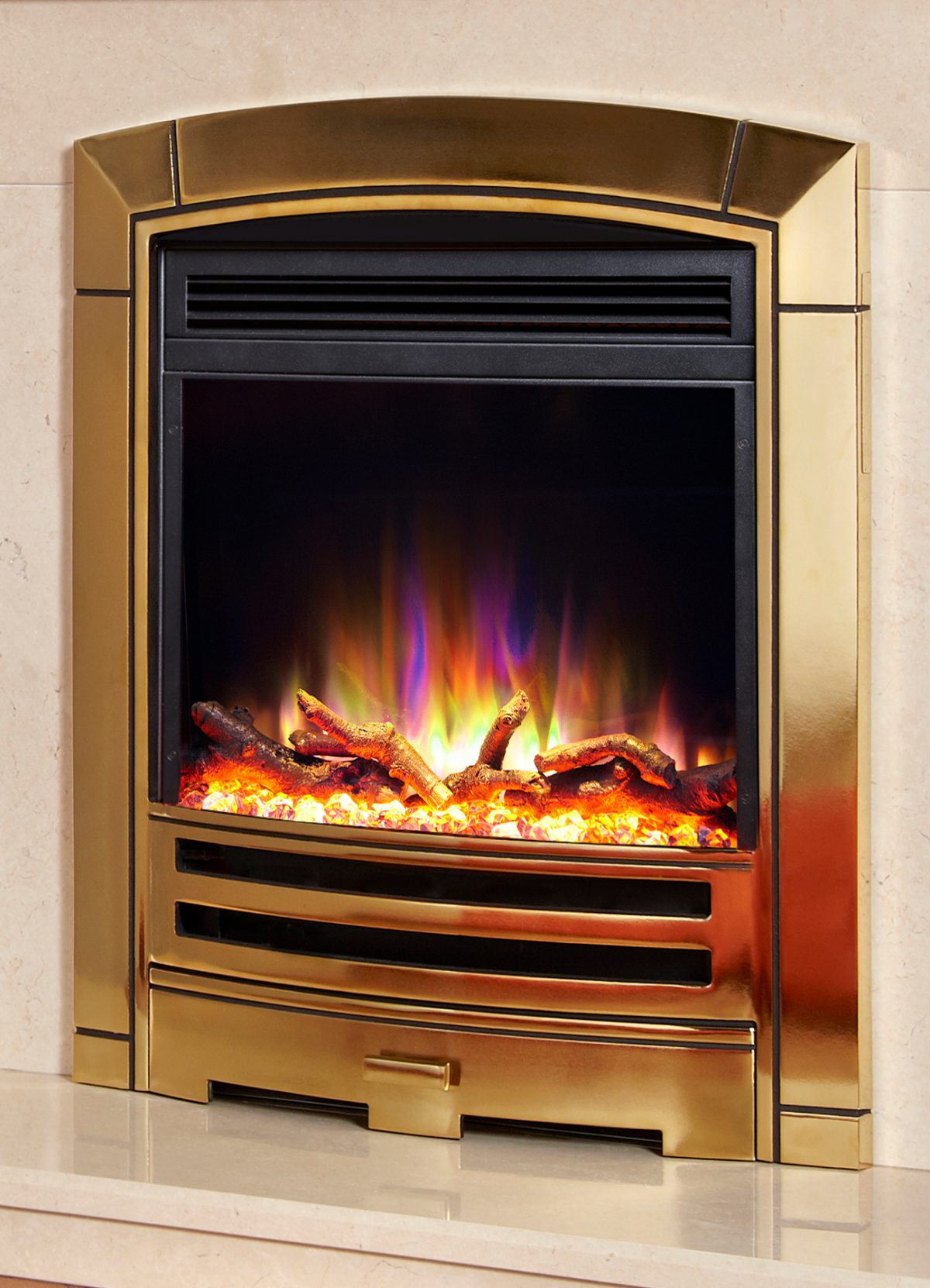 Celsi Electriflame XD Hearth Mounted Decadence Electric Fire in Gold
