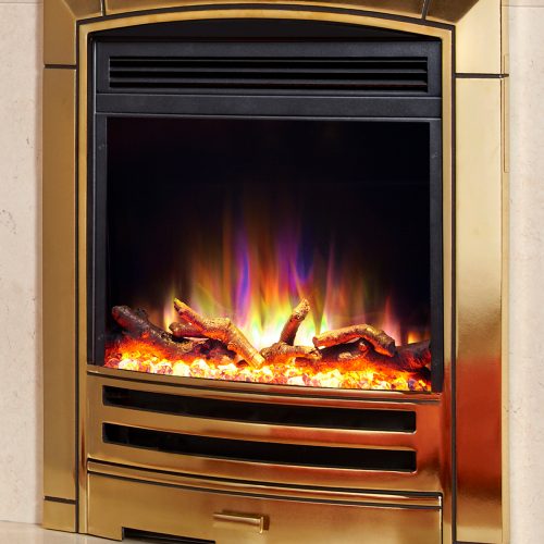 Celsi Electriflame XD Hearth Mounted Decadence Electric Fire in Gold