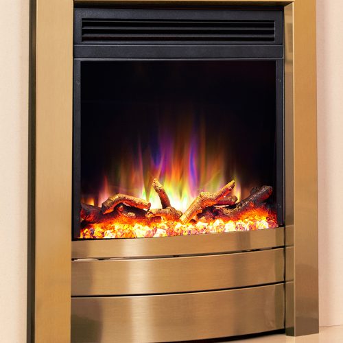 Celsi Electriflame XD Hearth Mounted Essence Electric Fire in Antique Brass