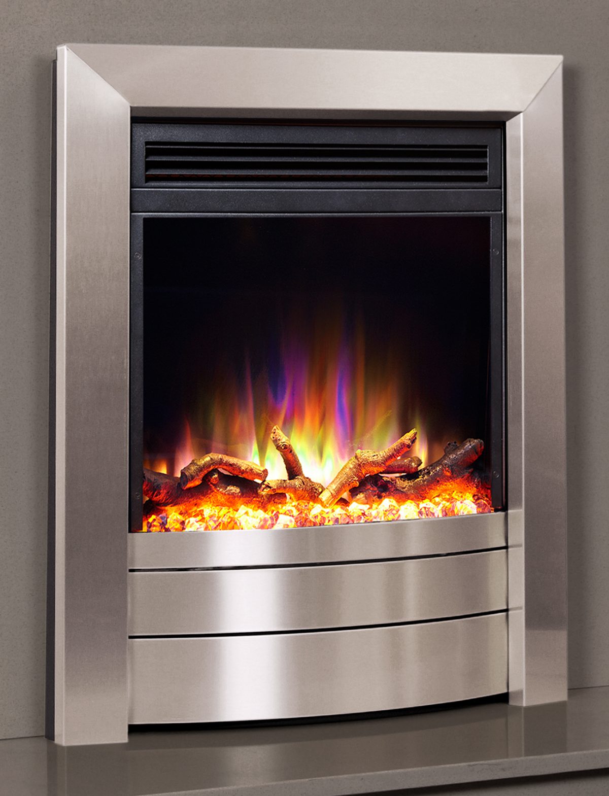 Celsi Electriflame XD Hearth Mounted Essence Electric Fire in Brushed Silver