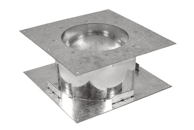 Stovax Professional XQ 8″ Floor & Ceiling Non-Ventilated Plate & Shield complete in Stainless Steel 
with Support Bracket
