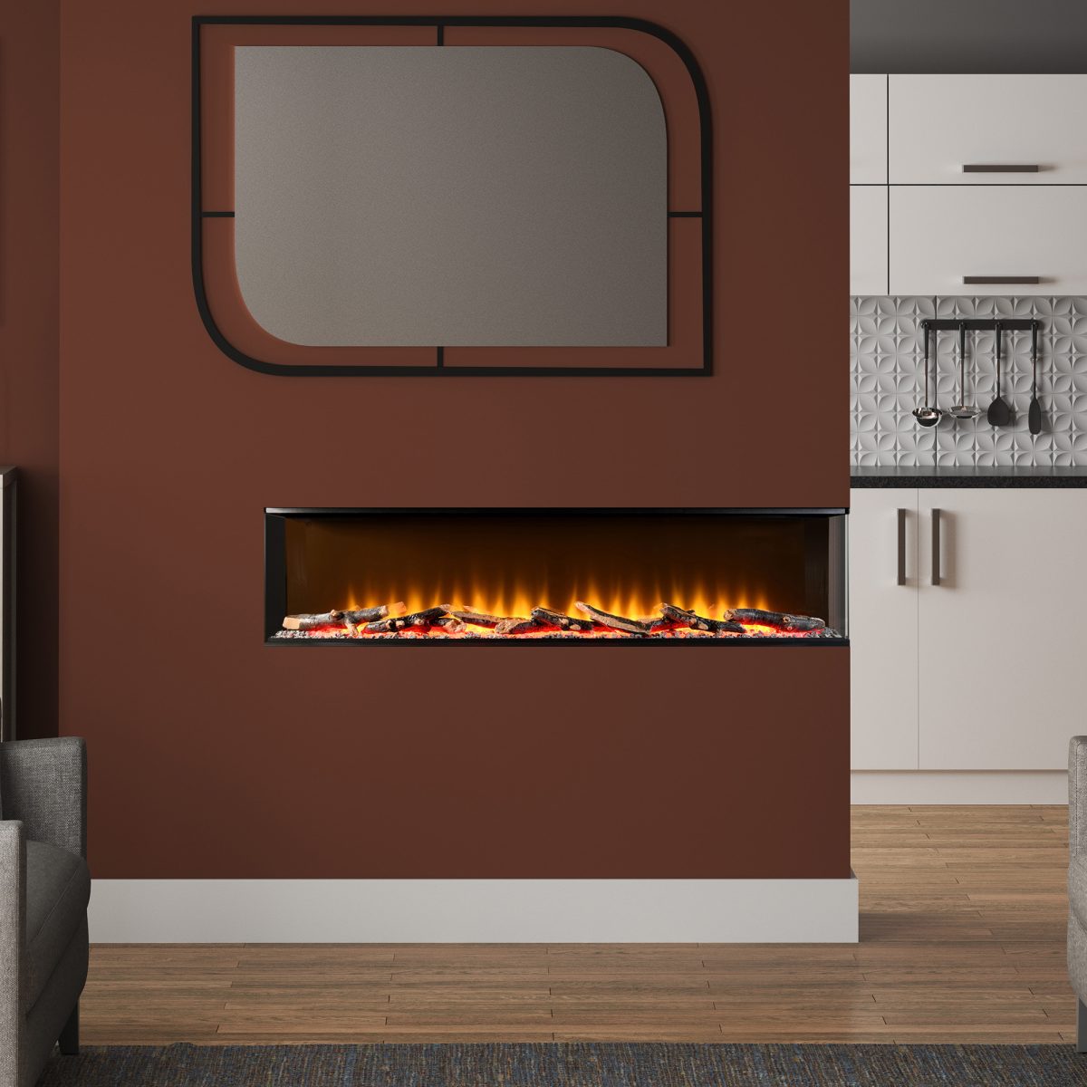 Be Modern Flare Invision 1250 3-Sided Electric Fire