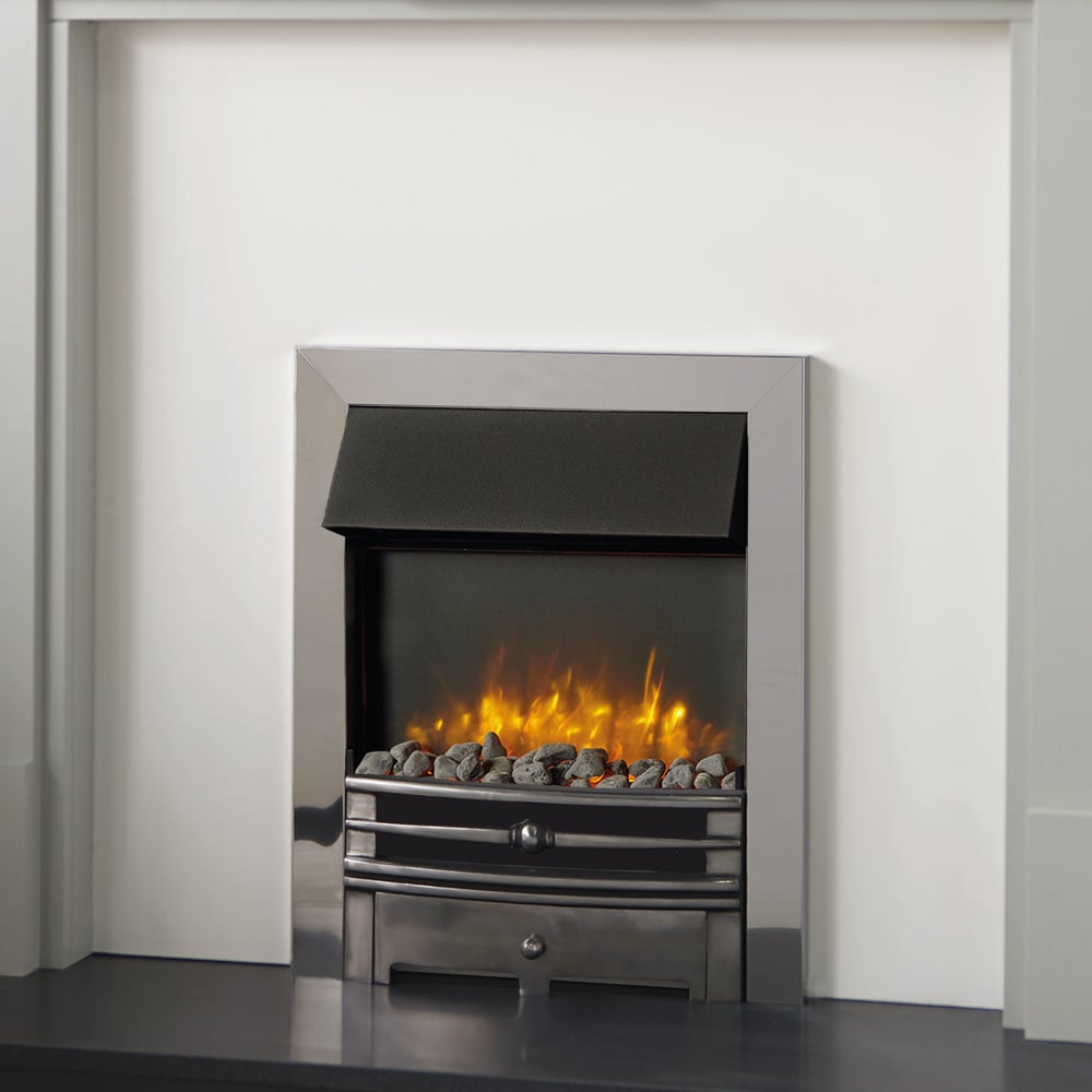 Gazco Logic2 Chartwell Polished Steel Effect Frame with Highlight Polished Front Electric Fire