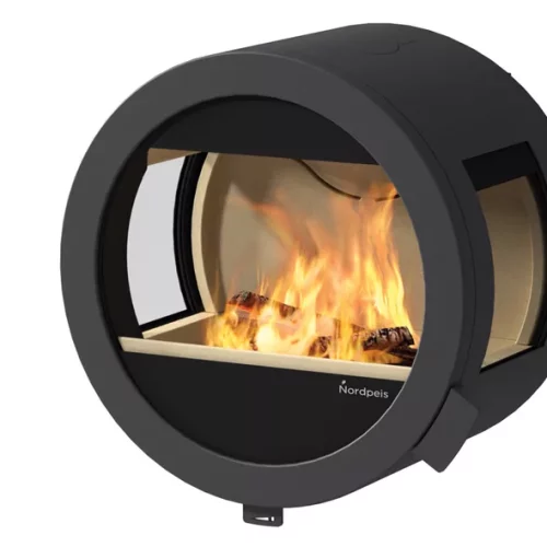 Nordpeis ME Wood Burning Stove with Glass Side Windows