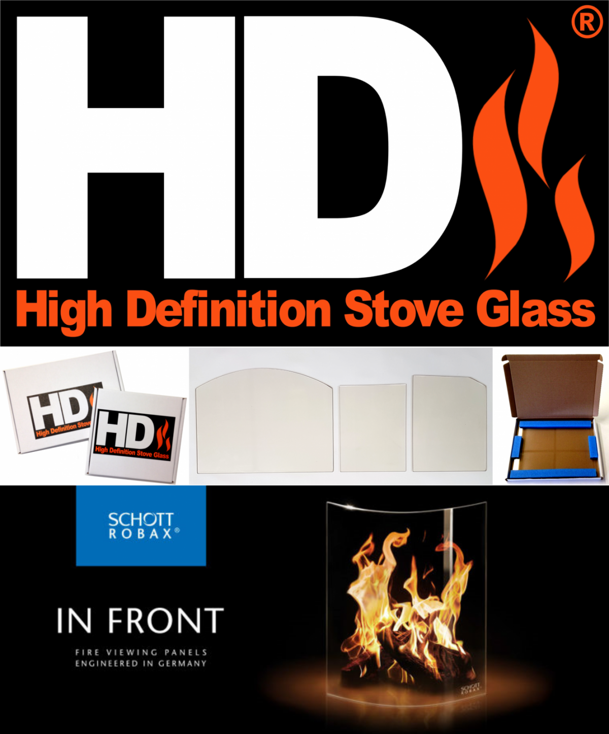 High Definition Stove Glass for the Evergreen  Lark