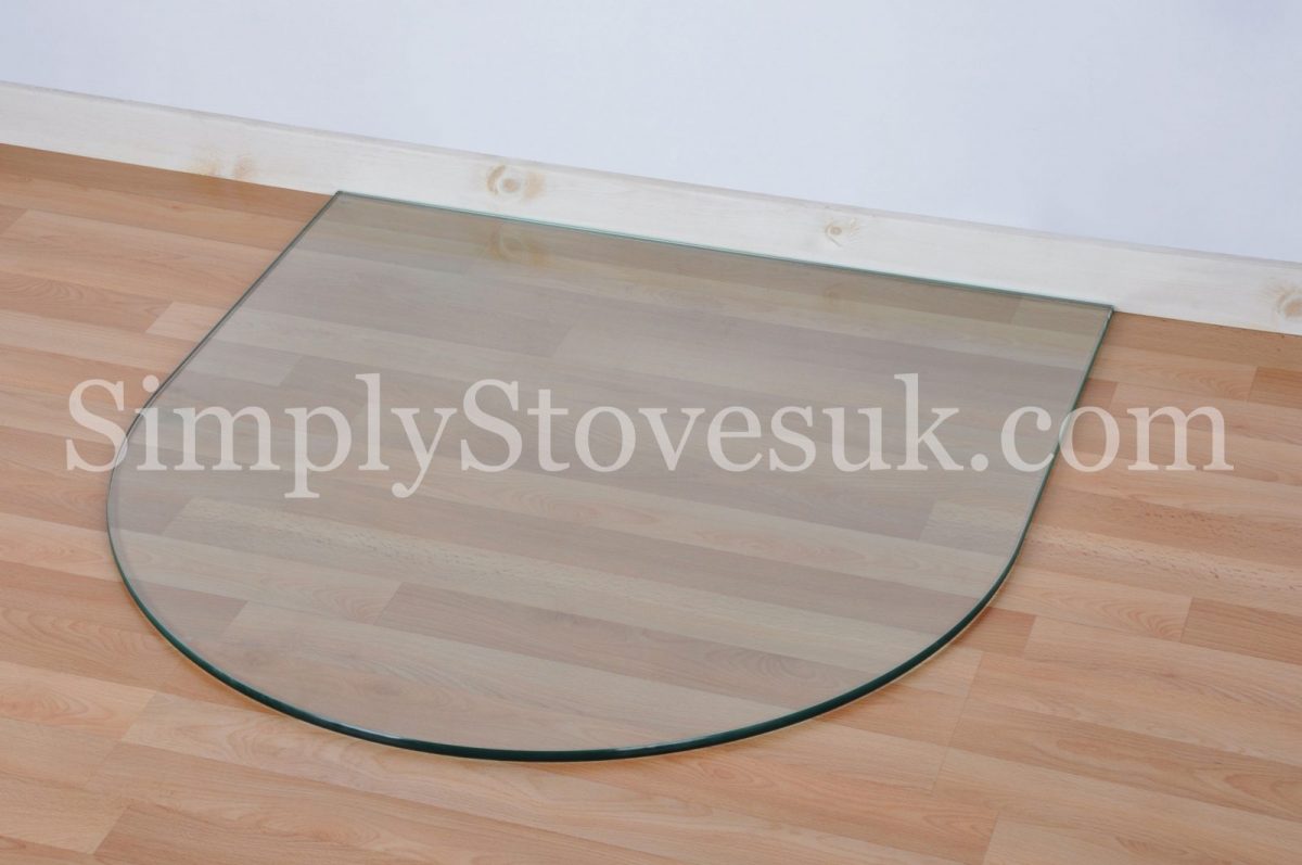 Small Semi Circle Glass Hearth/Floor Plate