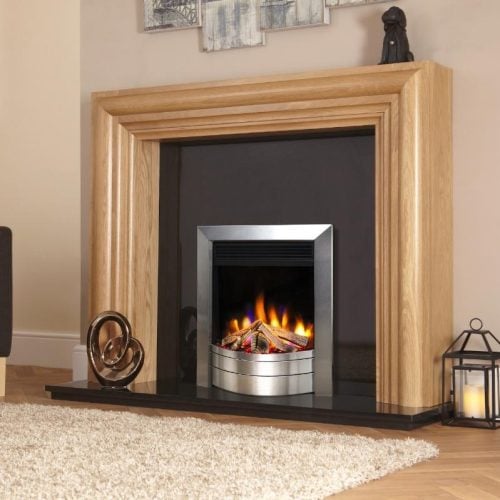 Celsi Ultiflame VR Hearth Mounted Essence Electric Fire in Brushed Silver