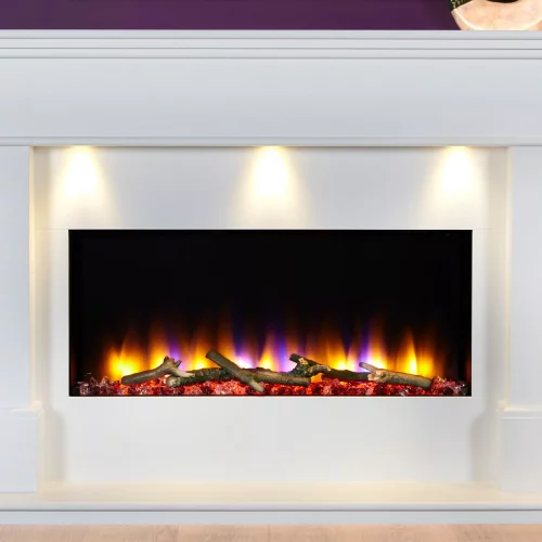 Celsi Ultiflame VR 33" Adour Elite Illumia Electric Fireplace Suite in Smooth White
