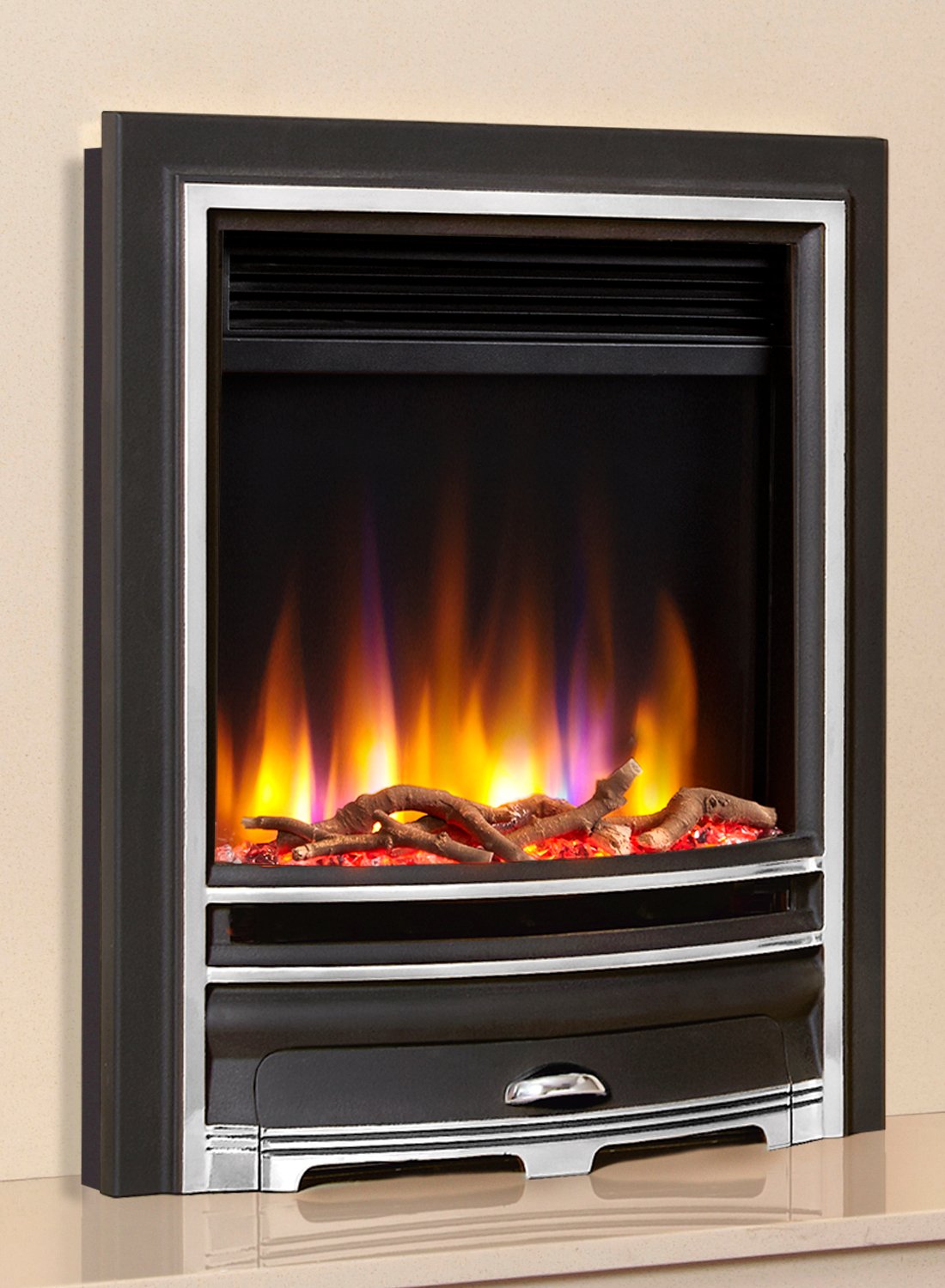 Celsi Ultiflame VR Hearth Mounted Arcadia Electric Fire in Silver