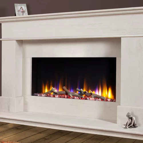 Celsi Ultiflame VR 54" Avignon Elite Illumia Electric Fireplace Limestone Suite