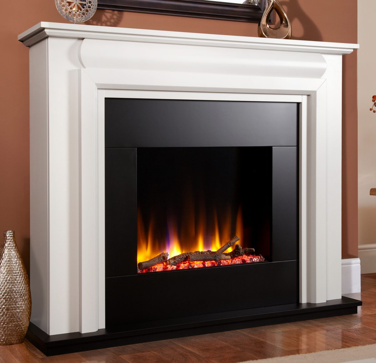Celsi Ultiflame VR 22″ Callisto Electric Fireplace Suite in Smooth White