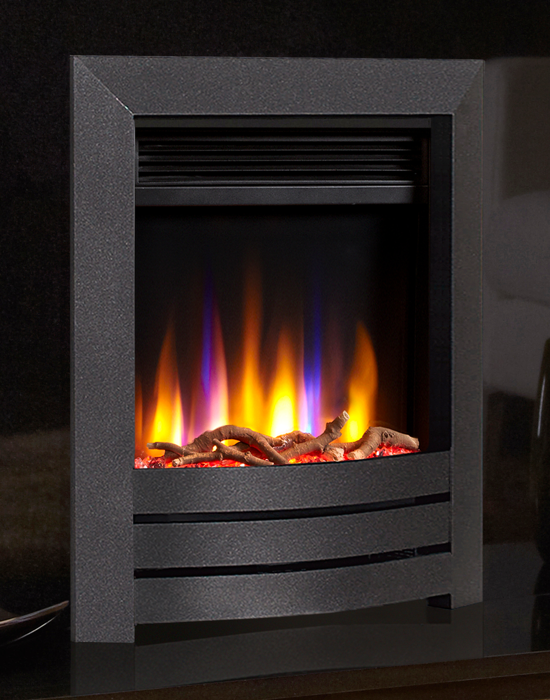 Celsi Ultiflame VR Hearth Mounted Camber Electric Fire in Black
