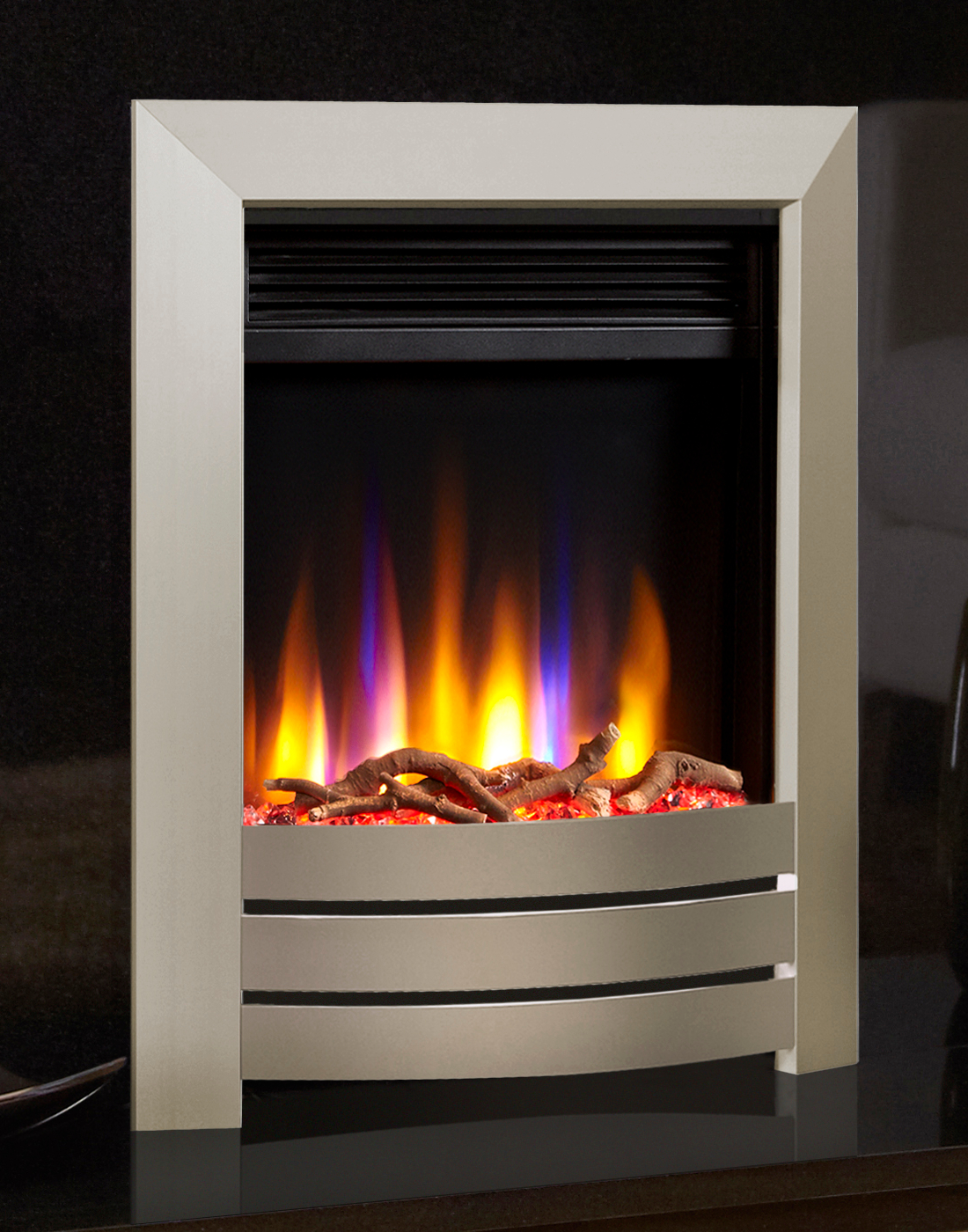 Celsi Ultiflame VR Hearth Mounted Camber Electric Fire in Champagne