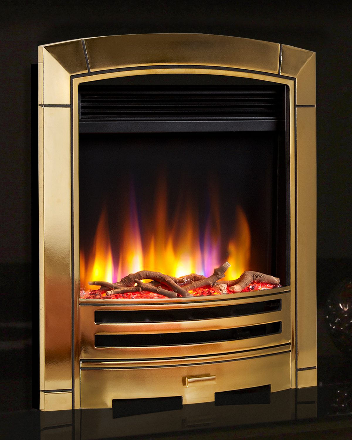 Celsi Ultiflame VR Hearth Mounted Decadence Electric Fire in Gold