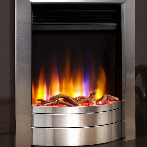 Celsi Ultiflame VR Hearth Mounted Essence Electric Fire in Brushed Silver