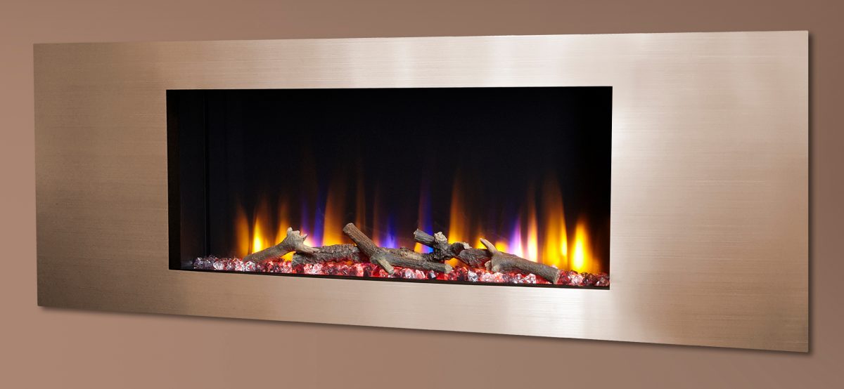 Celsi Ultiflame VR Metz 33″ Wall Inset Electric Fire in Champagne