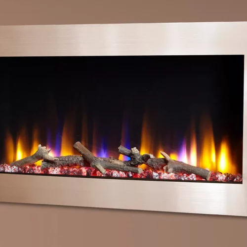 Celsi Ultiflame VR Metz 33" Wall Inset Electric Fire in Champagne