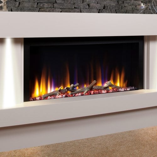Celsi Ultiflame VR 33" Orbital Illumia Electric Fireplace Suite in Smooth Mist