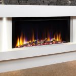 Celsi Ultiflame VR 33" Orbital Illumia Electric Fireplace Suite in Smooth White