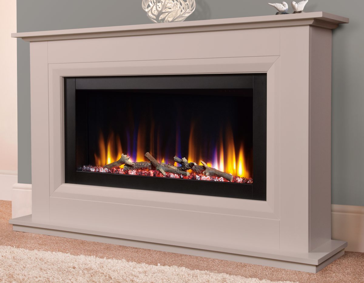 Celsi Ultiflame VR 33″ Vega Electric Fireplace Suite in Smooth Mist