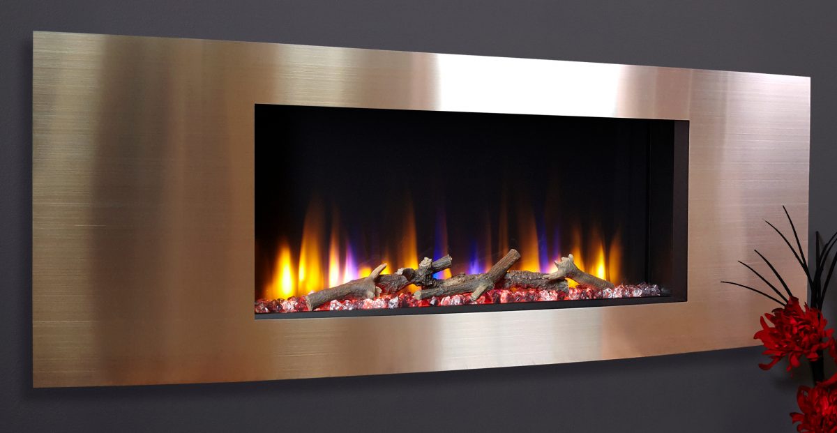 Celsi Ultiflame VR Vichy 33″ Wall Inset Electric Fire in Champagne