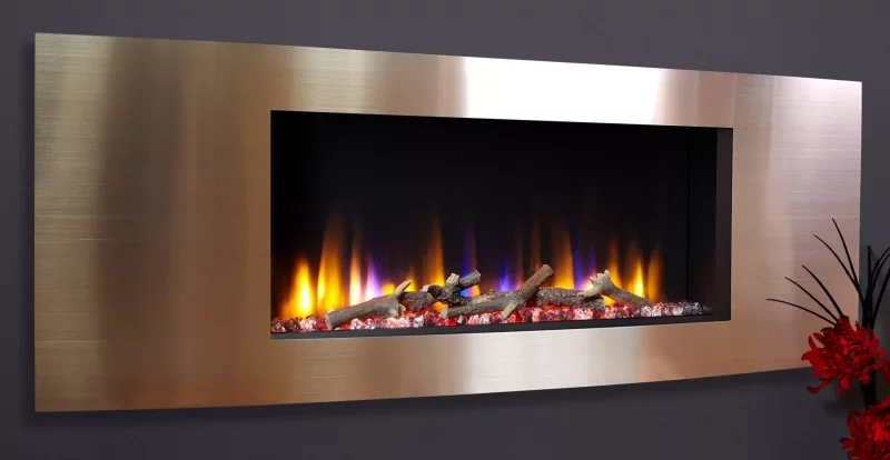 Celsi Ultiflame VR Vichy 33" Wall Inset Electric Fire in Champagne