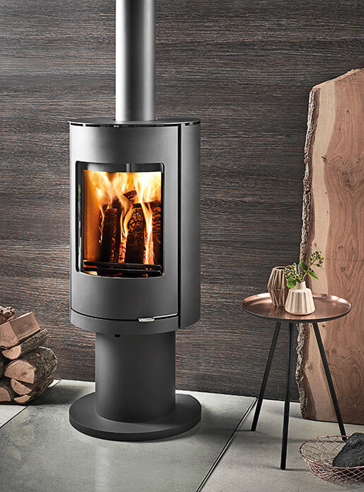 Westfire Uniq 36 SE Pedestal One Convection Wood Burning Stove with Closed Combustion Adaptor