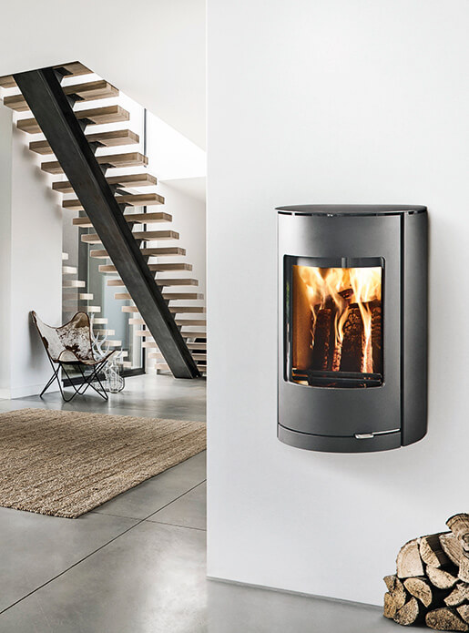 Westfire Uniq 36 SE Wall Hung Wood Burning Stove with Closed Combustion Adaptor