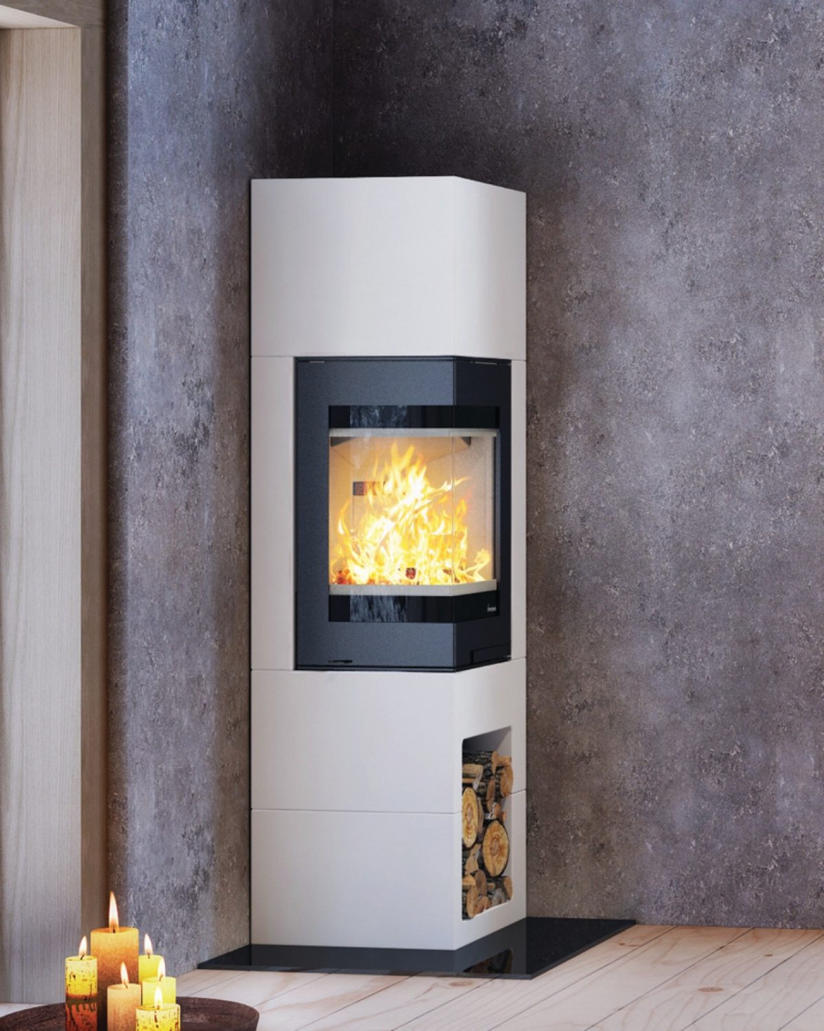 Nordpeis Odense Surround, complete with Nordpeis S-31A Wood Burning Inset Fire