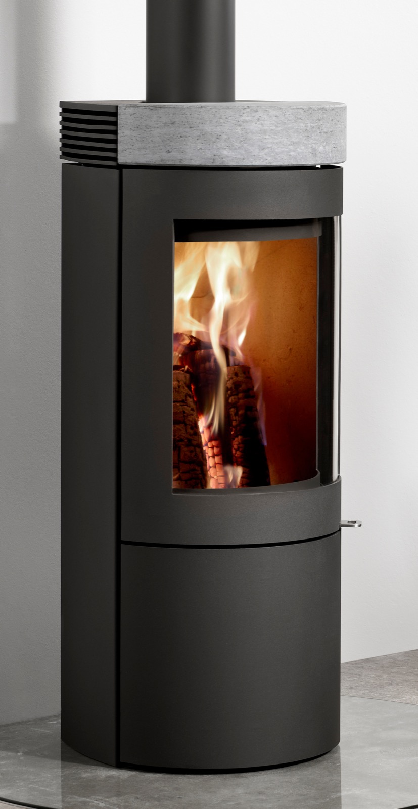 Westfire Uniq 26 Convection Wood Burning Stove in Black with Soapstone Top